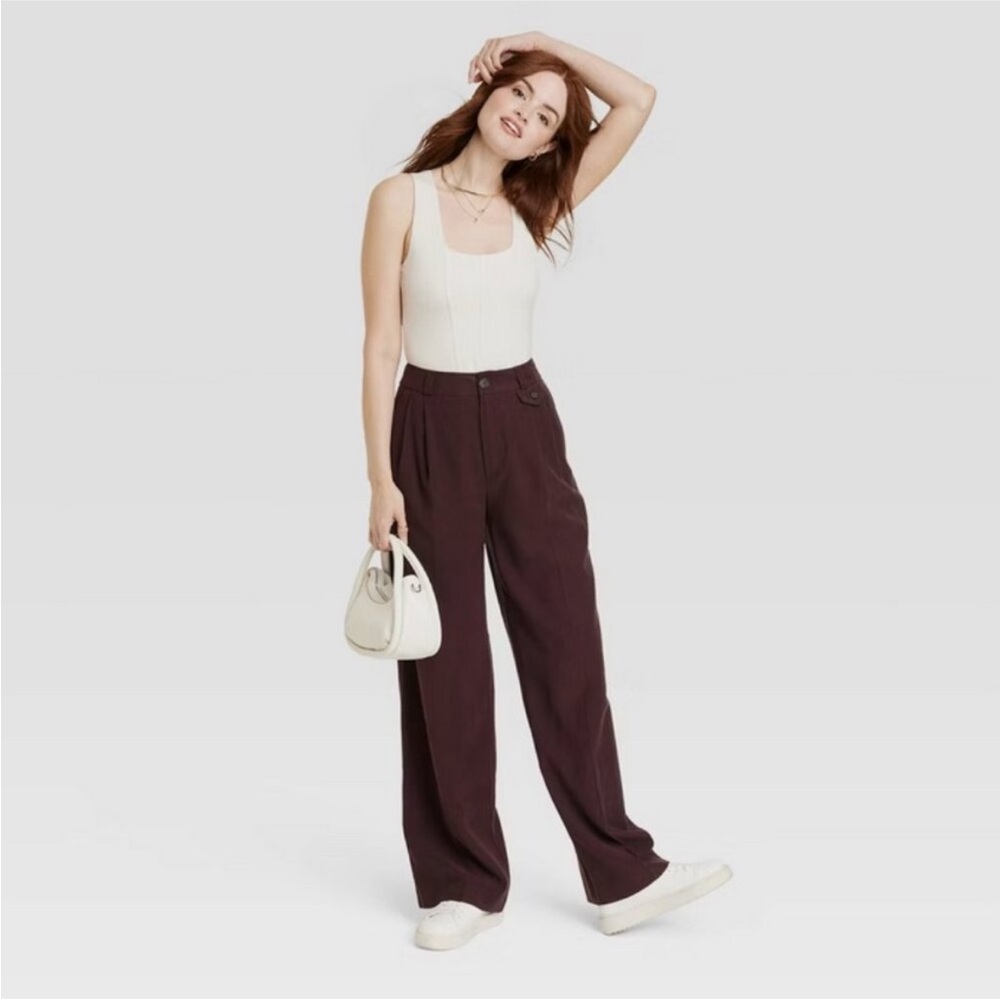 Brown Wide-Leg Trouser